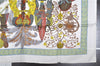 Authentic HERMES Carre 90 Scarf "Les legendes de l'Arbre" Silk White Box 5578F