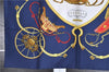 Authentic HERMES Carre 90 Scarf "SPRINGS" Silk Navy 5579F