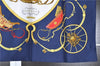 Authentic HERMES Carre 90 Scarf "SPRINGS" Silk Navy 5579F