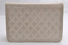 Authentic CHANEL Calf Skin Matelasse Chain Shoulder Bag White CC Junk 5580I