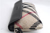 Authentic BURBERRY Nova Check Clutch Hand Bag Purse Wool Leather Beige 5581E