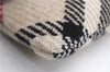 Authentic BURBERRY Nova Check Clutch Hand Bag Purse Wool Leather Beige 5581E