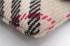 Authentic BURBERRY Nova Check Clutch Hand Bag Purse Wool Leather Beige 5581E