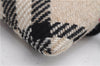 Authentic BURBERRY Nova Check Clutch Hand Bag Purse Wool Leather Beige 5581E