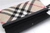 Authentic BURBERRY Nova Check Clutch Hand Bag Purse Wool Leather Beige 5581E