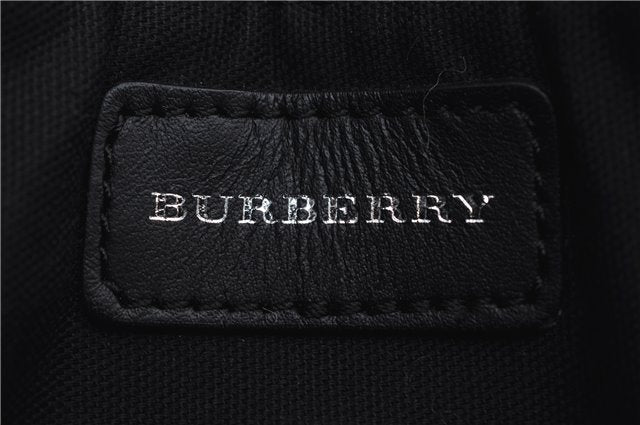 Authentic BURBERRY Nova Check Clutch Hand Bag Purse Wool Leather Beige 5581E