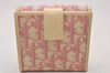 Authentic Christian Dior Trotter No.1 Bifold Wallet Purse PVC Enamel Pink 5583I