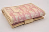 Authentic Christian Dior Trotter No.1 Bifold Wallet Purse PVC Enamel Pink 5583I