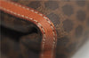 Authentic CELINE Macadam Blason Pattern Clutch Hand Bag PVC Leather Brown 5584E