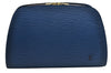 Authentic Louis Vuitton Epi Dauphine GM Cosmetic Pouch Blue M48435 LV 5584I