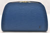 Authentic Louis Vuitton Epi Dauphine GM Cosmetic Pouch Blue M48435 LV 5584I