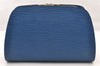 Authentic Louis Vuitton Epi Dauphine GM Cosmetic Pouch Blue M48435 LV 5584I