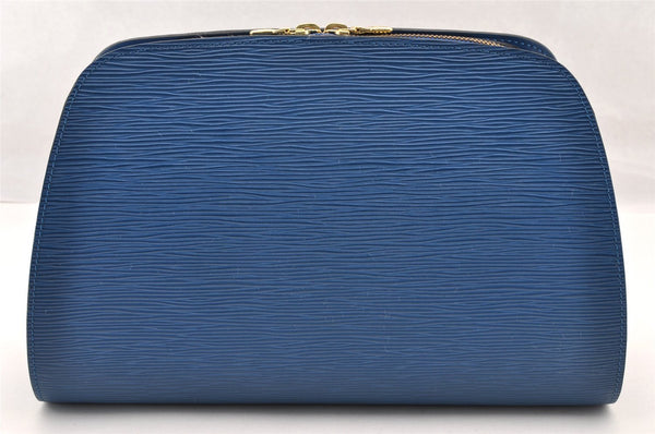 Authentic Louis Vuitton Epi Dauphine GM Cosmetic Pouch Blue M48435 LV 5584I