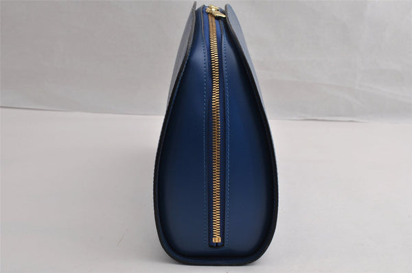 Authentic Louis Vuitton Epi Dauphine GM Cosmetic Pouch Blue M48435 LV 5584I