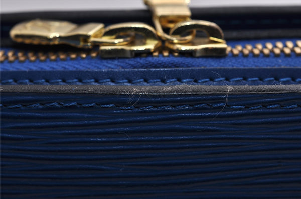 Authentic Louis Vuitton Epi Dauphine GM Cosmetic Pouch Blue M48435 LV 5584I