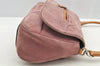 Authentic PRADA Vintage Suede Enamel Shoulder Hand Bag Purse Pink 5585I