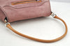 Authentic PRADA Vintage Suede Enamel Shoulder Hand Bag Purse Pink 5585I