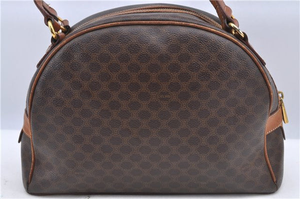 Authentic CELINE C Macadam Blason Pattern Hand Bag PVC Leather Brown 5586A