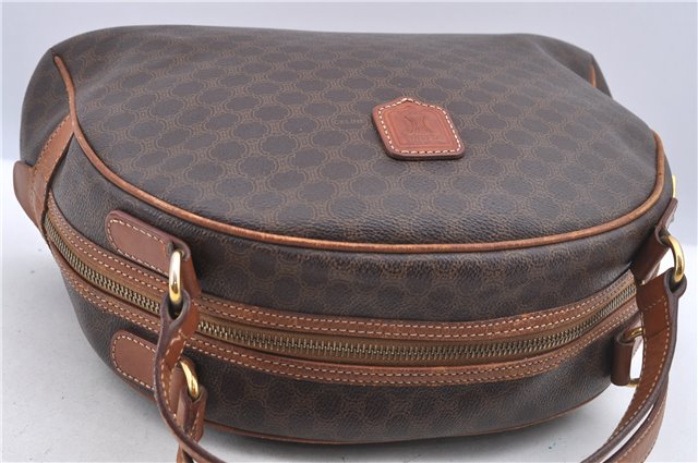 Authentic CELINE C Macadam Blason Pattern Hand Bag PVC Leather Brown 5586A