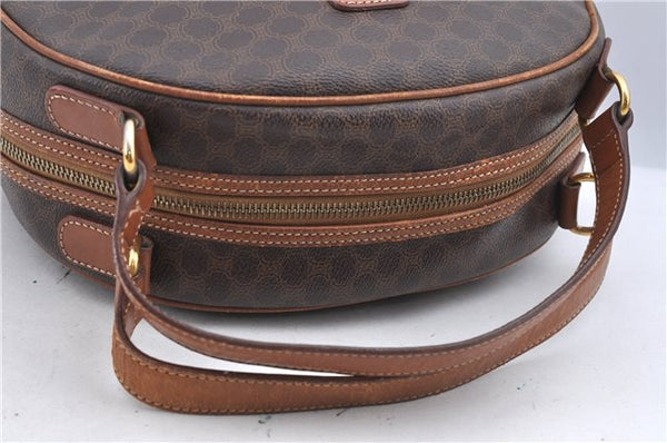 Authentic CELINE C Macadam Blason Pattern Hand Bag PVC Leather Brown 5586A