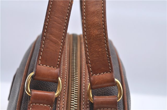 Authentic CELINE C Macadam Blason Pattern Hand Bag PVC Leather Brown 5586A