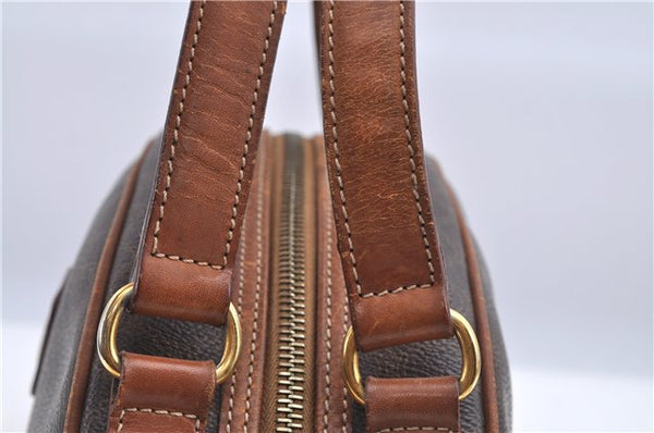 Authentic CELINE C Macadam Blason Pattern Hand Bag PVC Leather Brown 5586A