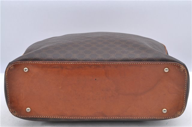 Authentic CELINE C Macadam Blason Pattern Hand Bag PVC Leather Brown 5586A