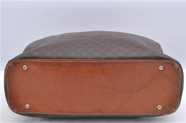Authentic CELINE C Macadam Blason Pattern Hand Bag PVC Leather Brown 5586A