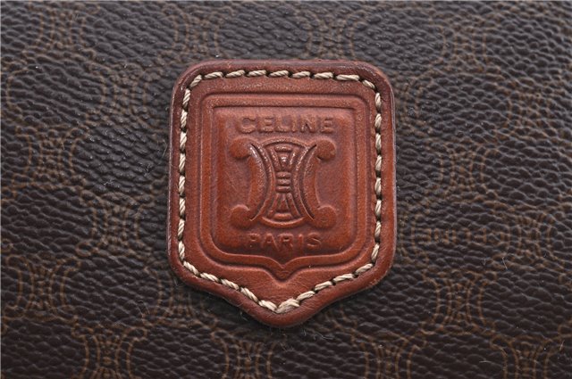 Authentic CELINE C Macadam Blason Pattern Hand Bag PVC Leather Brown 5586A