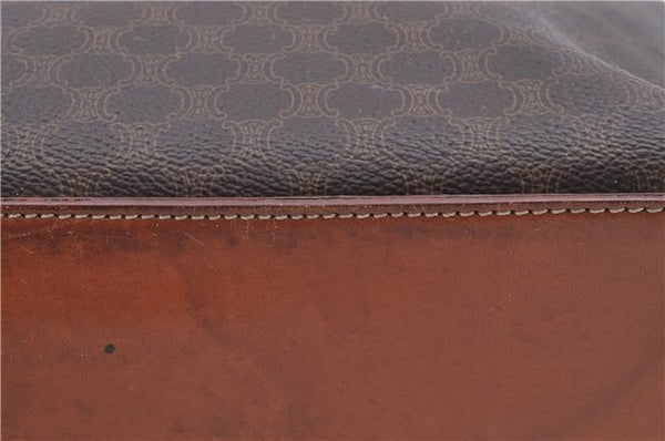 Authentic CELINE C Macadam Blason Pattern Hand Bag PVC Leather Brown 5586A