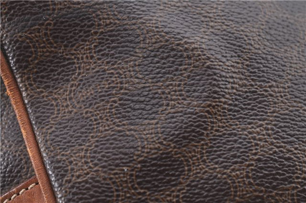 Authentic CELINE C Macadam Blason Pattern Hand Bag PVC Leather Brown 5586A