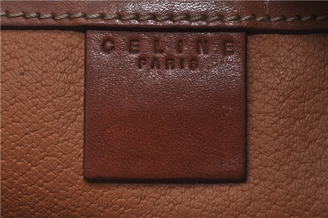 Authentic CELINE C Macadam Blason Pattern Hand Bag PVC Leather Brown 5586A