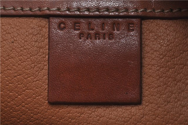 Authentic CELINE C Macadam Blason Pattern Hand Bag PVC Leather Brown 5586A