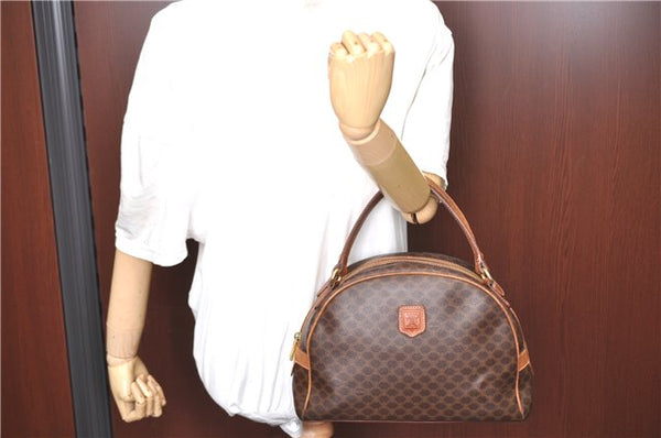 Authentic CELINE C Macadam Blason Pattern Hand Bag PVC Leather Brown 5586A