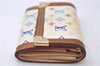 Auth Louis Vuitton Monogram Multicolor Porte Monnaie Plat Coin Case White 5589D