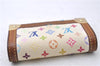 Auth Louis Vuitton Monogram Multicolor Porte Monnaie Plat Coin Case White 5589D