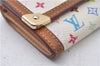 Auth Louis Vuitton Monogram Multicolor Porte Monnaie Plat Coin Case White 5589D