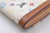 Auth Louis Vuitton Monogram Multicolor Porte Monnaie Plat Coin Case White 5589D