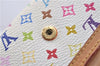 Auth Louis Vuitton Monogram Multicolor Porte Monnaie Plat Coin Case White 5589D