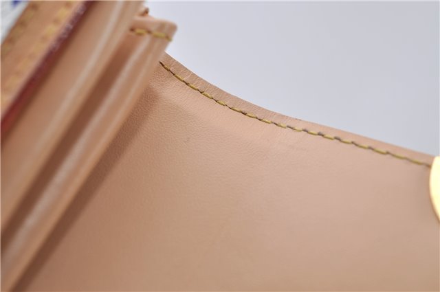 Auth Louis Vuitton Monogram Multicolor Porte Monnaie Plat Coin Case White 5589D