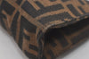 Authentic FENDI Vintage Zucca Pouch Purse Canvas Leather Brown Junk 5590I