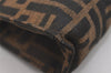 Authentic FENDI Vintage Zucca Pouch Purse Canvas Leather Brown Junk 5590I