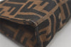 Authentic FENDI Vintage Zucca Pouch Purse Canvas Leather Brown Junk 5590I