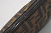 Authentic FENDI Vintage Zucca Pouch Purse Canvas Leather Brown Junk 5590I