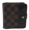 Authentic Louis Vuitton Damier Compact Zip Bifold Wallet Purse N61668 LV 5591D