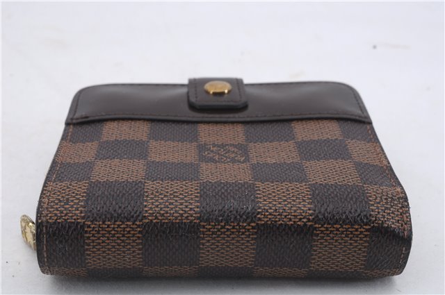 Authentic Louis Vuitton Damier Compact Zip Bifold Wallet Purse N61668 LV 5591D