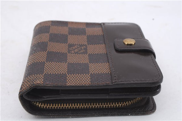 Authentic Louis Vuitton Damier Compact Zip Bifold Wallet Purse N61668 LV 5591D