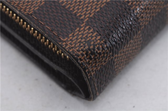 Authentic Louis Vuitton Damier Compact Zip Bifold Wallet Purse N61668 LV 5591D