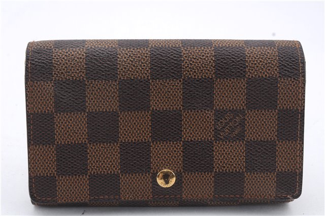 Auth Louis Vuitton Damier Porte Monnaie Billets Tresor Wallet N61730 LV 5592D