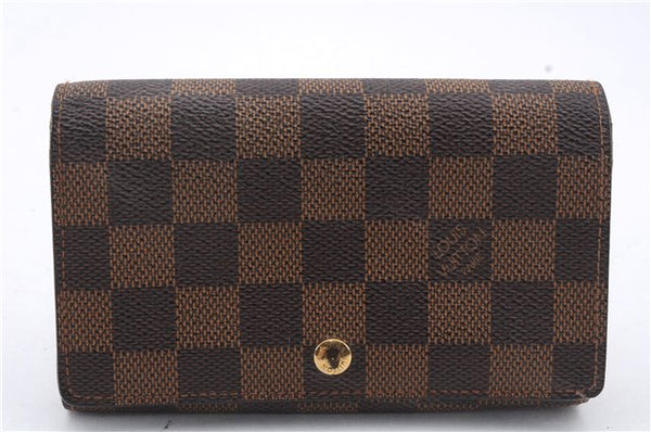 Auth Louis Vuitton Damier Porte Monnaie Billets Tresor Wallet N61730 LV 5592D